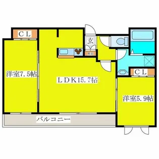 スターリィ・リバー【4階】の間取り