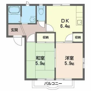 多田ハイツC棟【0202号室】の間取り