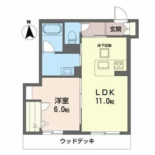 レフィシア松ヶ崎【1階】の間取り