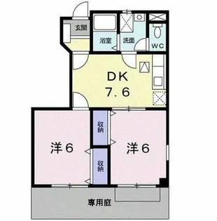 サンライトヒルB【1階】の間取り