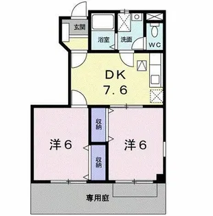 サンライトヒルB【1階】の間取り