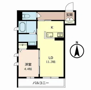 シオン 枚方【0203号室】の間取り
