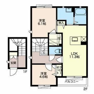 チェリーロード稲熊【0203号室】の間取り