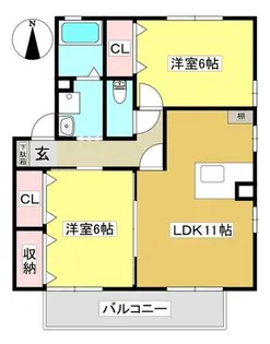 ローズコート鞍D【201号室】の間取り