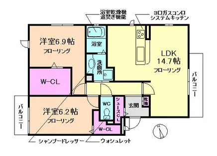 Proud Hills Ⅰ【3階】の間取り