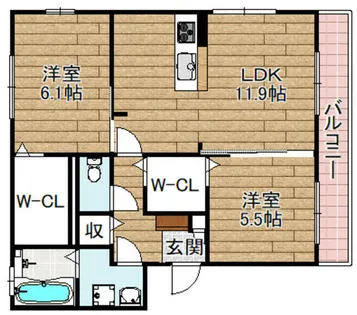 Sirius β棟【3階】の間取り