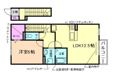 サニーコート【B202号室】の間取り
