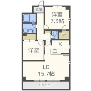 レジディア玉造【6階】の間取り