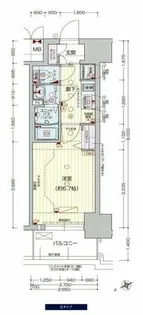 プレサンスOSAKA DOMECITY クロスティ【11階】の間取り