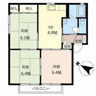 フレグランス橋本A棟【A206号室】の間取り