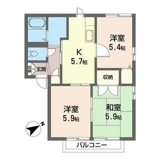 アイクスコートI J【J226号室】の間取り