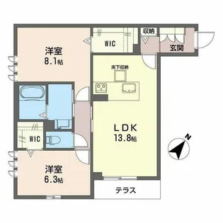 エクセルVI【0105号室】の間取り
