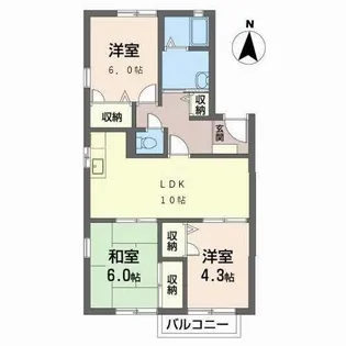 レナ水尾【0105号室】の間取り