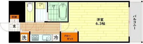 プレサンス扇町駅前【3階】の間取り