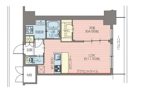 プレジオ恵美須【13階】の間取り