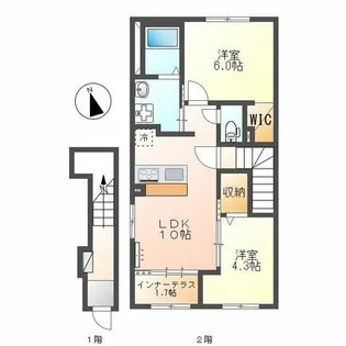 ノースグレイス【2階】の間取り