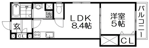 クリエオーレ牧野本町【3階】の間取り