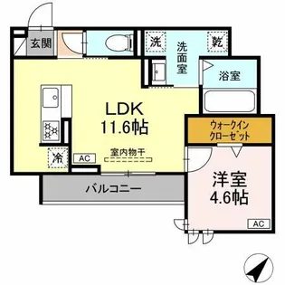カーサ・クレール【203号室】の間取り