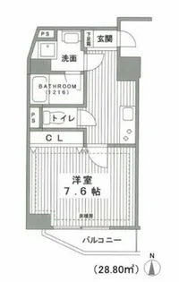 モンサンミッシェル北浜【5階】の間取り