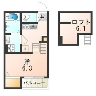 ハーモニーテラス姫里【1階】の間取り