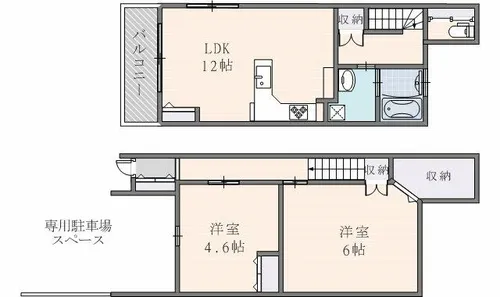 Helena GARDEN 玉串町西Ⅱ【107号室】の間取り