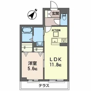 スカイヴィラ聖徳【0105号室】の間取り