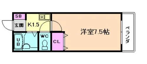 パークピア豊中本町【3階】の間取り