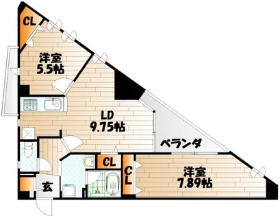 ピュアライフ砂津【705号室】の間取り