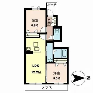 シャーメゾン恵我II【0102号室】の間取り