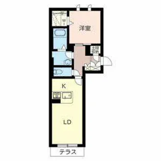 ベルデ中河原【0103号室】の間取り