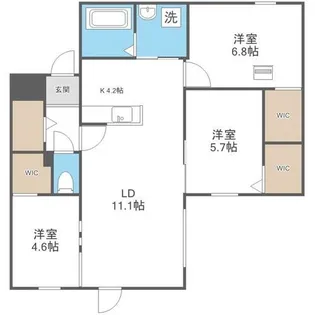 Livease Yamanote(リヴィースヤマノテ)【4階】の間取り