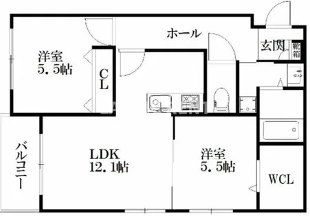 ロイズ大橋駅前【3階】の間取り