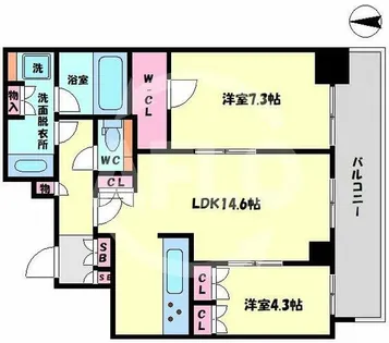 ブランズタワー梅田North【10階】の間取り