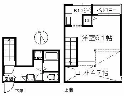 ポラリス西新【1階】の間取り