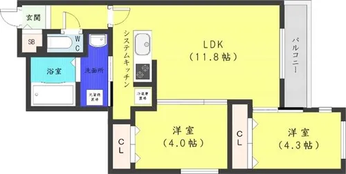 ファランドール宮の森【3階】の間取り