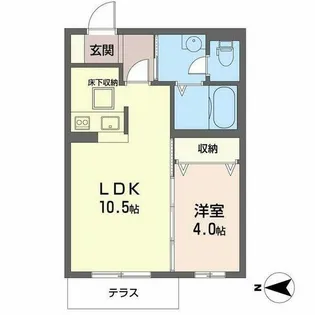 ブルー シエル【0107号室】の間取り