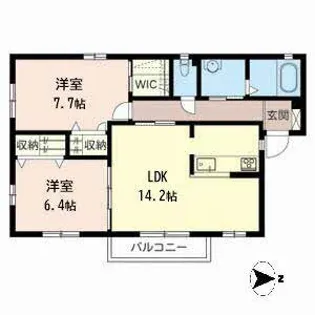 メゾンコートK2【0201号室】の間取り