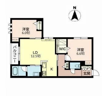 シャーメゾン城北伊伝居【0201号室】の間取り