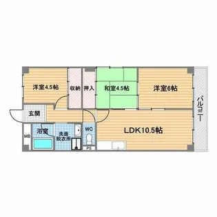 ロワール甲子園【2階】の間取り