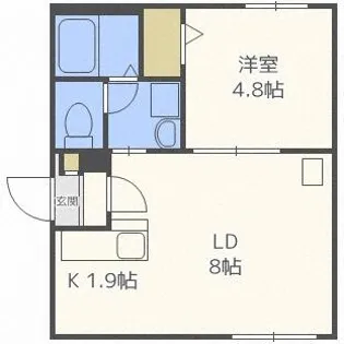 シャンブル八軒【2階】の間取り