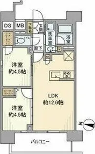 オープンレジデンシア金山熱田THECOURT【1204号室】の間取り