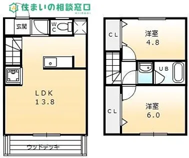 愛知県碧南市入船町3丁目【タウンハウス】の間取り