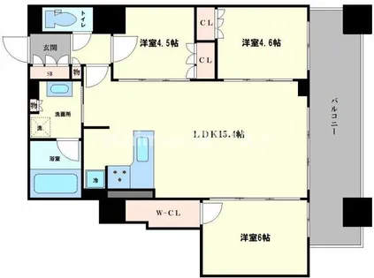 プレサンスレジェンド堺筋本町タワー【9階】の間取り