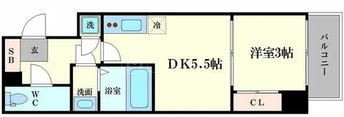 SERENiTE本町reflet【14階】の間取り