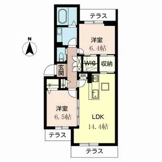 シャーメゾン桜井【0101号室】の間取り