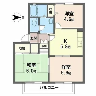 ディアス宮脇【2階】の間取り