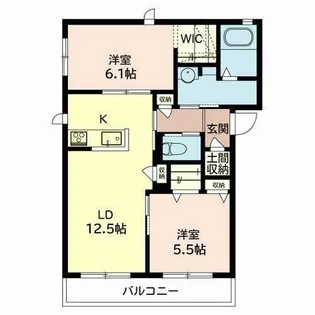 シャーメゾン森北【0201号室】の間取り
