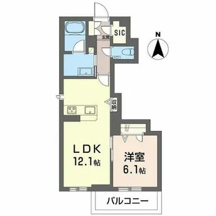 シャーメゾンガーデンズ夙川松園町【0303号室】の間取り
