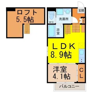 ハーモニーテラス茶屋坂通【1階】の間取り