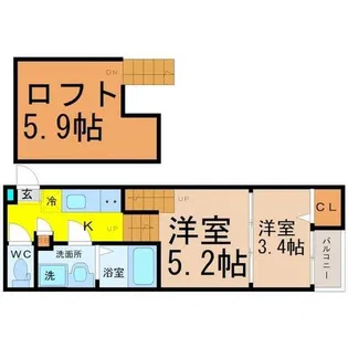 ハーモニーテラス二番IV【2階】の間取り